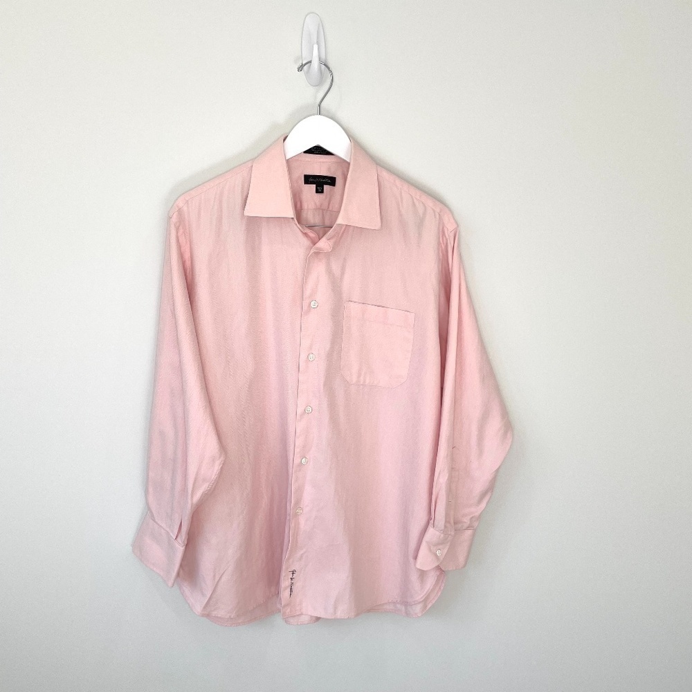 John W. Nordstrom 100 % Egyptian Cotton Pale Pink Button Up